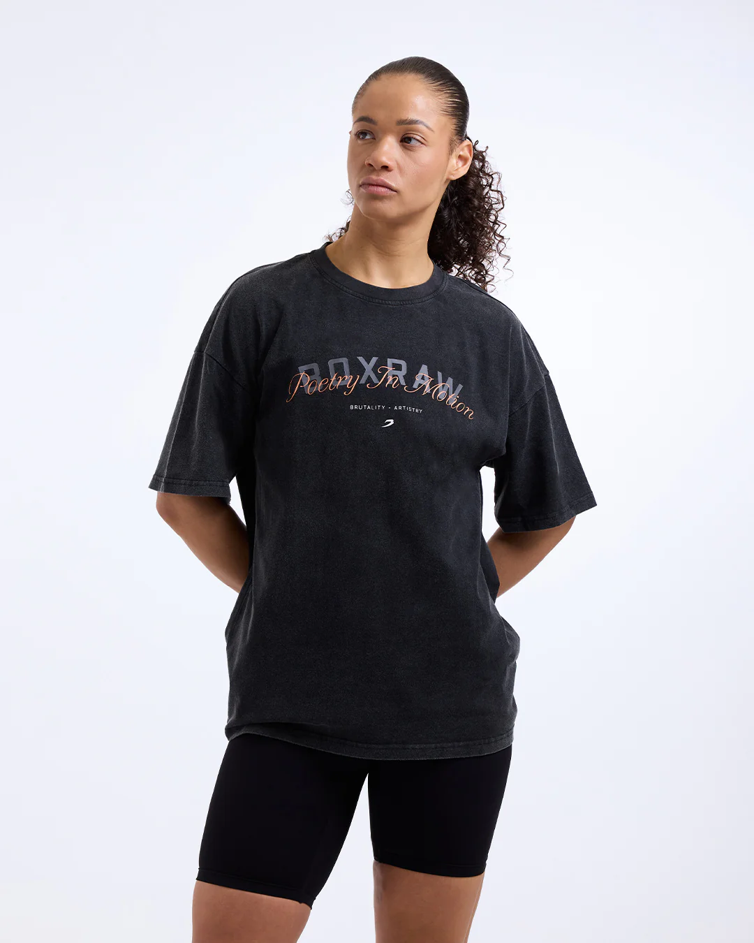 Poetry In Motion Oversized T-Shirt - Washed Black - Image 5