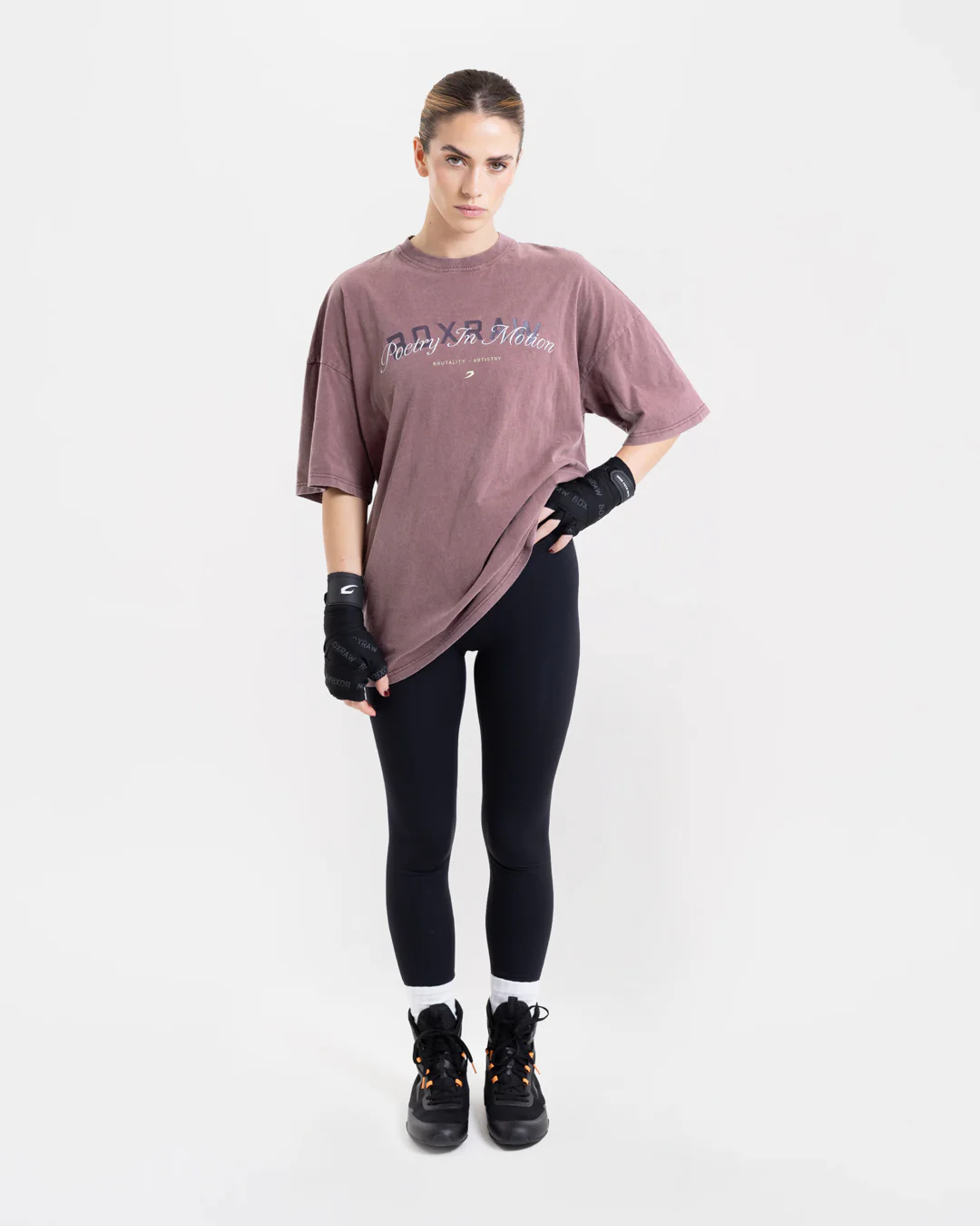 Poetry In Motion Oversized T-Shirt - Washed Burgundy - Image 2