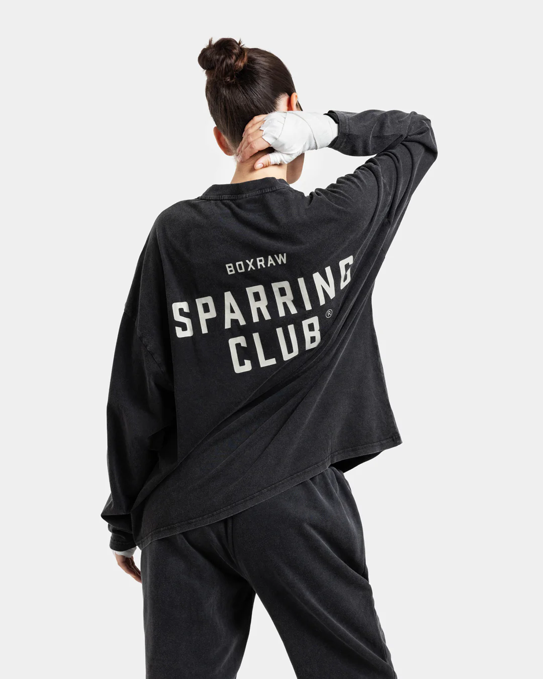 Sparring Club Long Sleeve T-Shirt - Washed Black - Image 4
