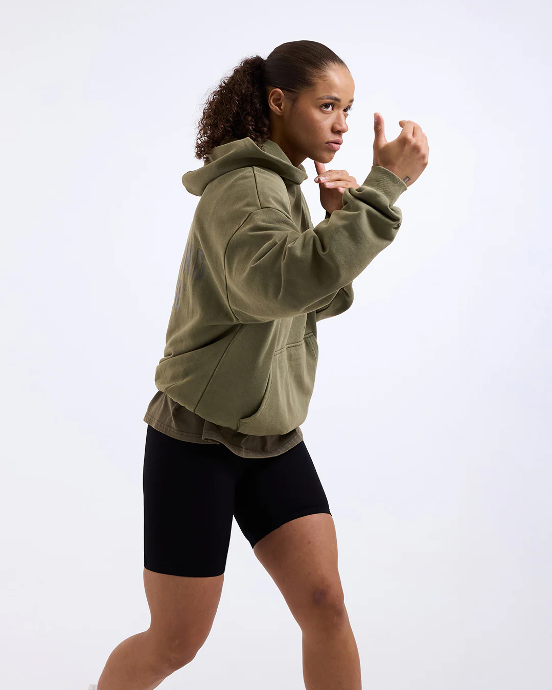 Sparring Club Oversized Hoodie - Washed Olive - Image 7