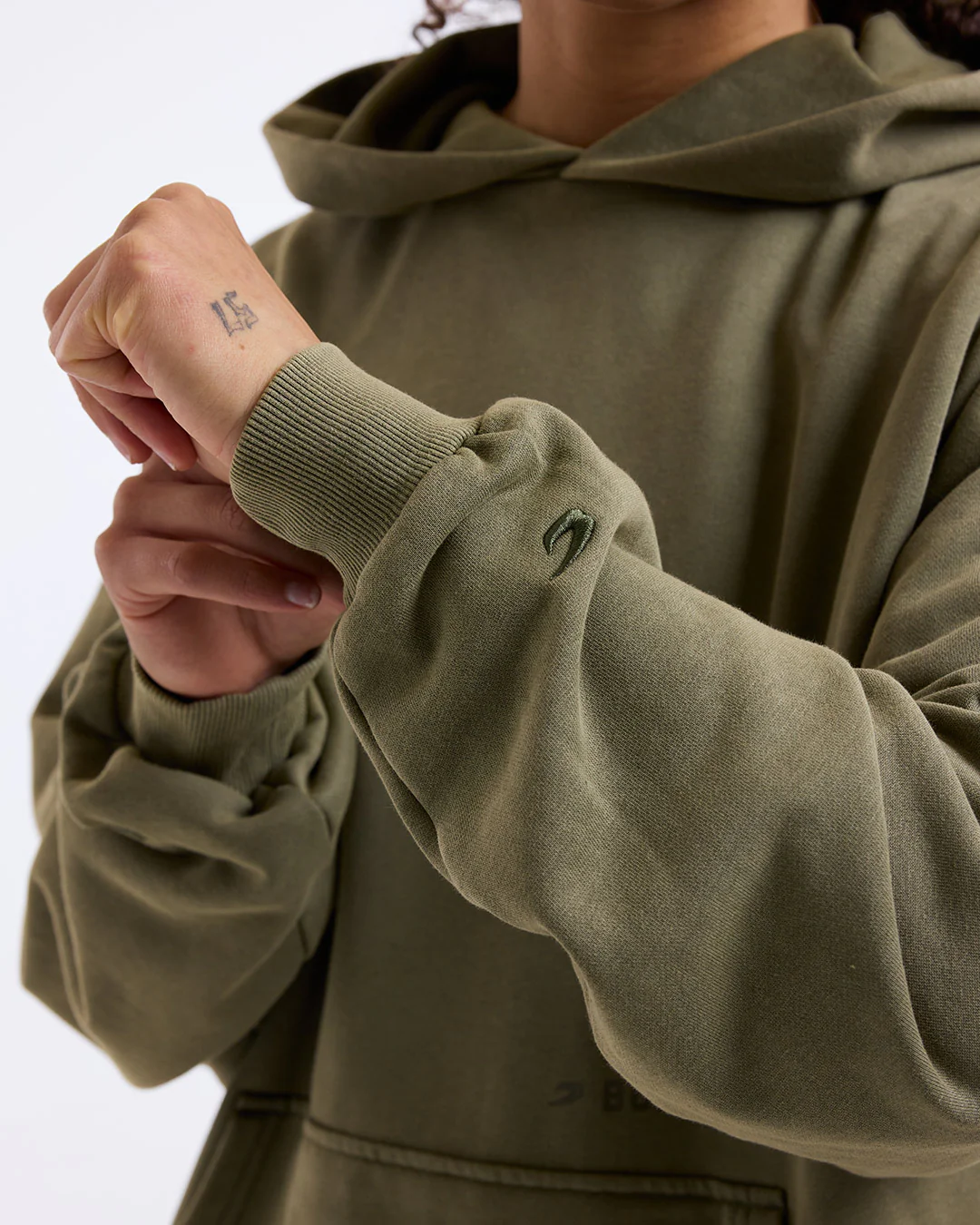 Sparring Club Oversized Hoodie - Washed Olive - Image 8