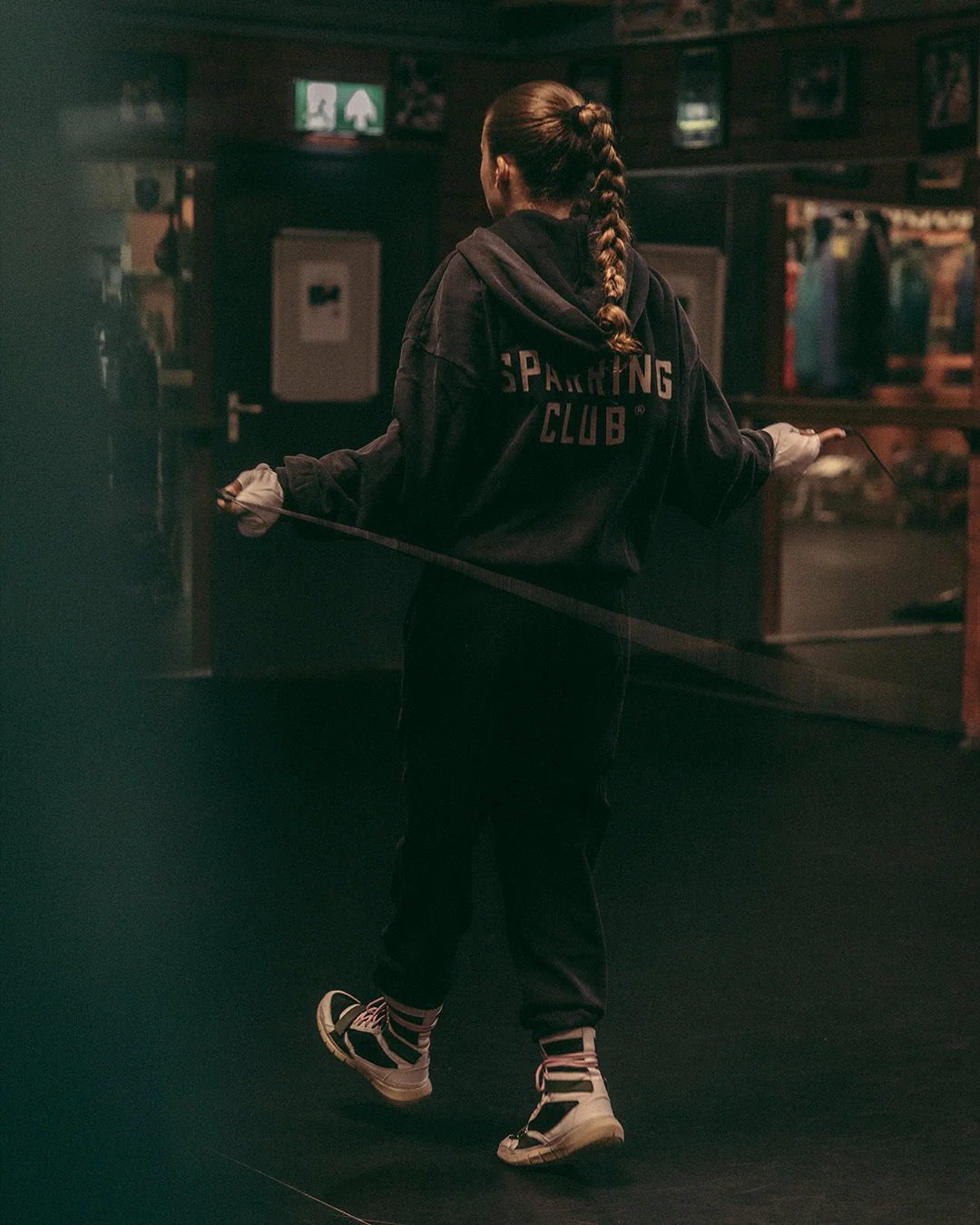 Sparring Club Oversized Zip Up Hoodie - Washed Black - Image 3