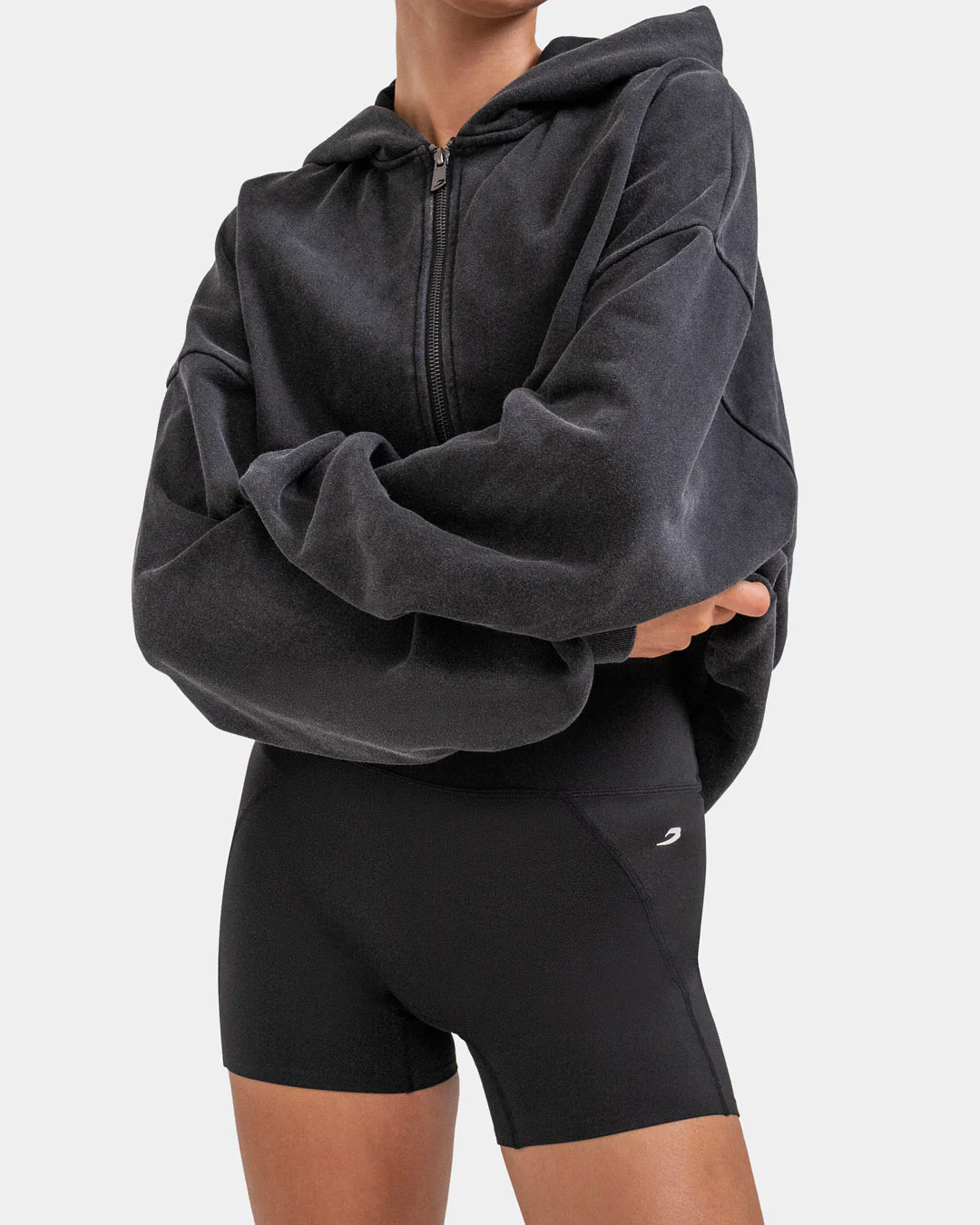 Sparring Club Oversized Zip Up Hoodie - Washed Black - Image 8