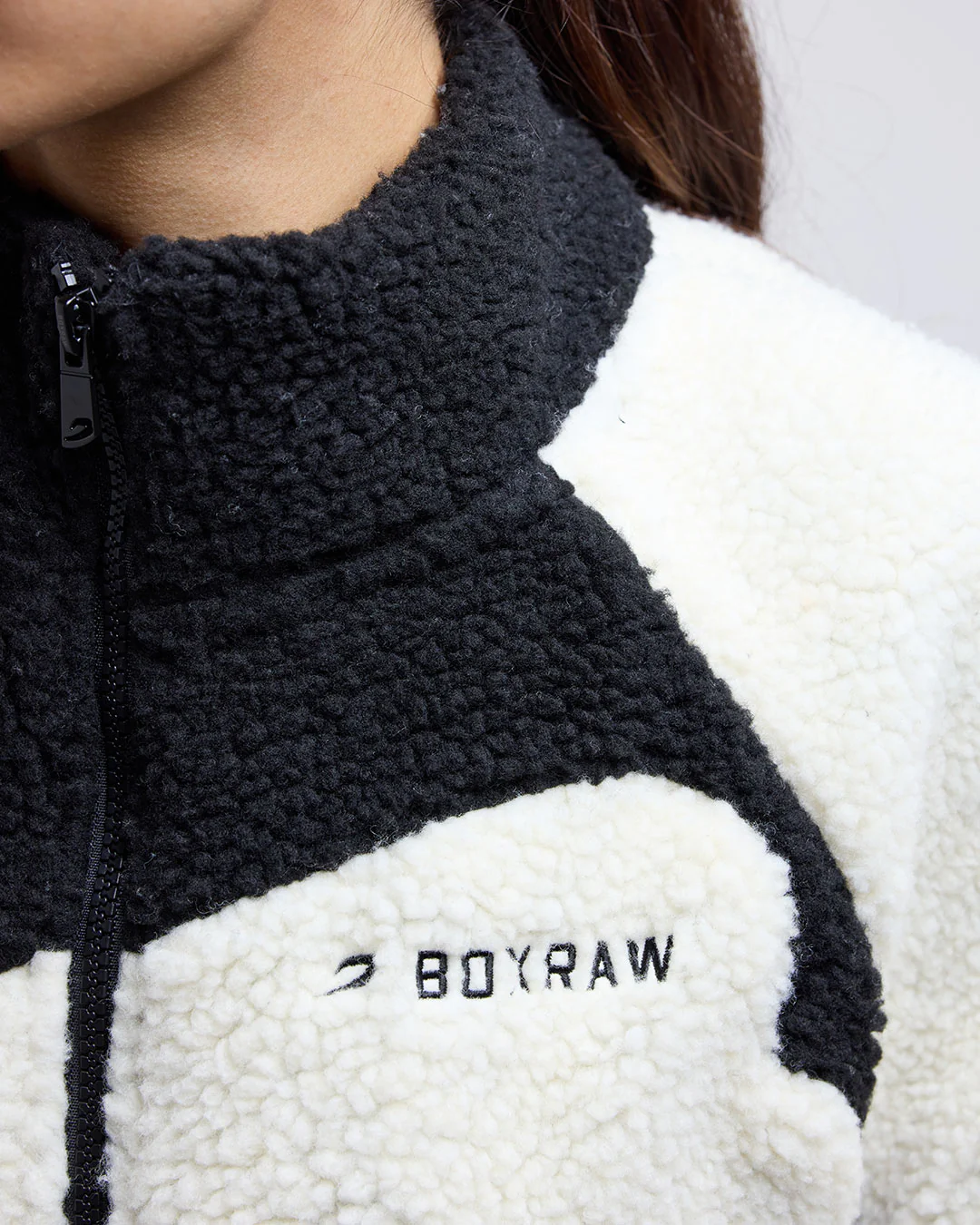 Walker Sherpa Jacket - Black/Cream - Image 6