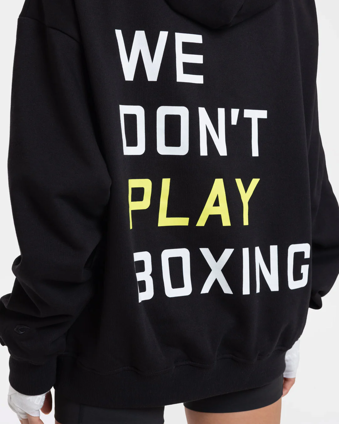 We Don't Play Boxing Oversized Hoodie - Black/Yellow - Image 7