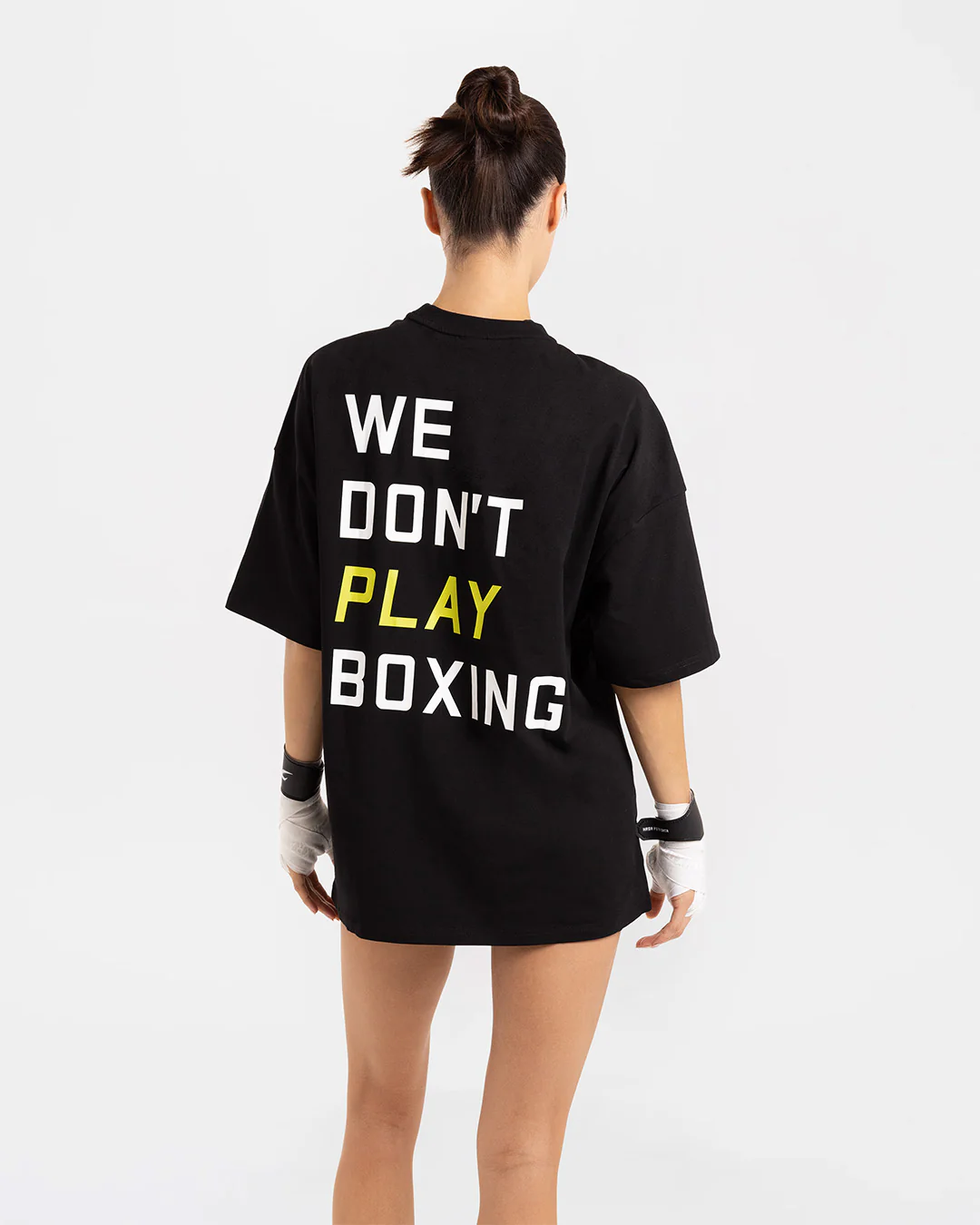 We Don't Play Boxing Oversized T-Shirt - Black/Yellow