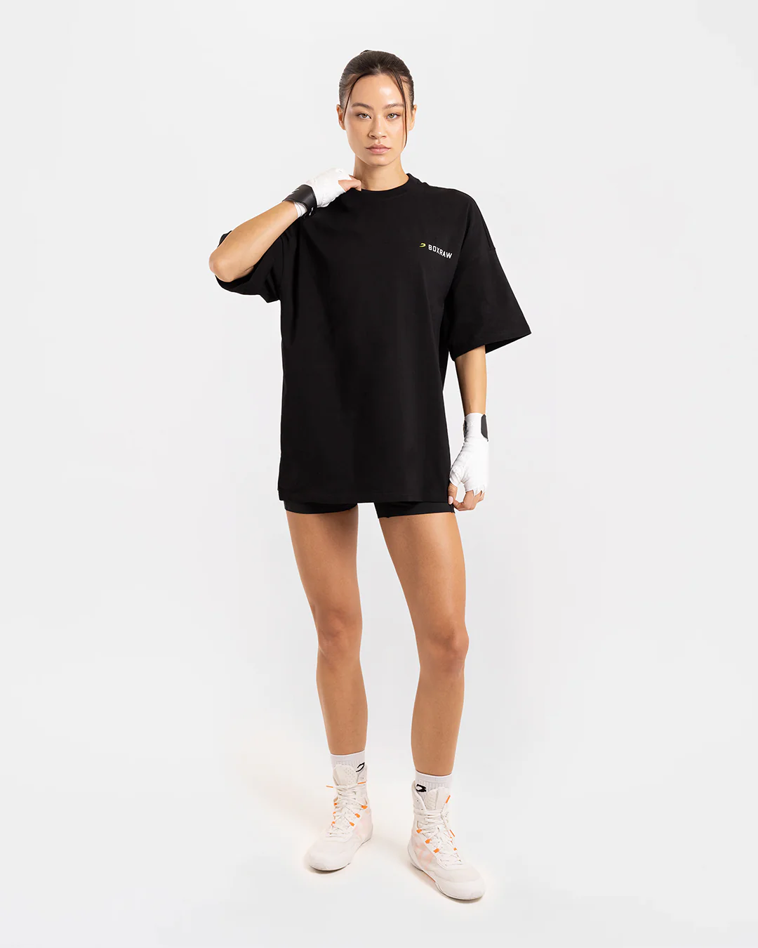 We Don't Play Boxing Oversized T-Shirt - Black/Yellow - Image 2